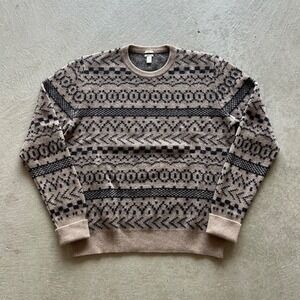 Massimo Alba Sweater Size Large Fair Isle Cashmere Knit Pullover Mohair Silk